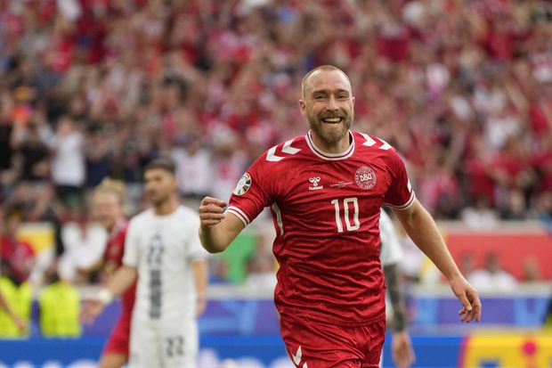 Christian Eriksen poslal Dánsko do vedení Christian Eriksen poslal Dánsko do vedení