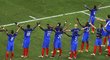 Oslava francouzských fotbalistů po úspěšném semifinále EURO s Francií, která připomínala islandskou radost