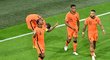 Nizozemští fotbalisté v utkání na EURO proti Ukrajině
