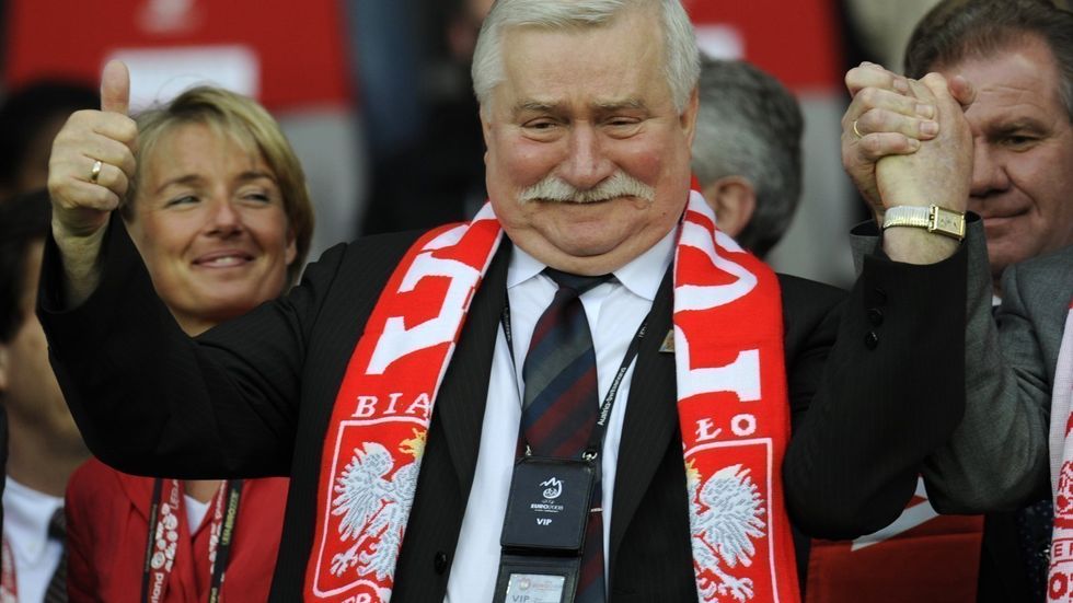 Vzácná návštěva, nositel Nobelovy ceny míru Lech Walesa.