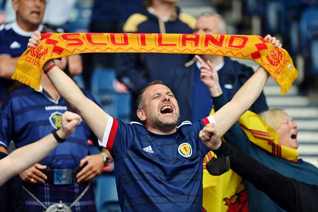 Skotský fanoušek v utkání na EURO proti Česku