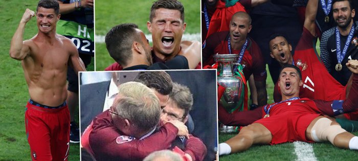 Portugalská reprezentace slaví titul mistrů Evropy, v hlavní roli kapitán Cristiano Ronaldo