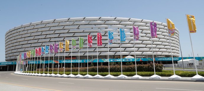 Stadion v Baku, na kterém nastoupí čeští fotbalisté ve čtvrtfinále EURO proti Dánsku