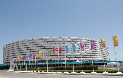 Stadion v Baku, na kterém nastoupí čeští fotbalisté ve čtvrtfinále EURO proti Dánsku