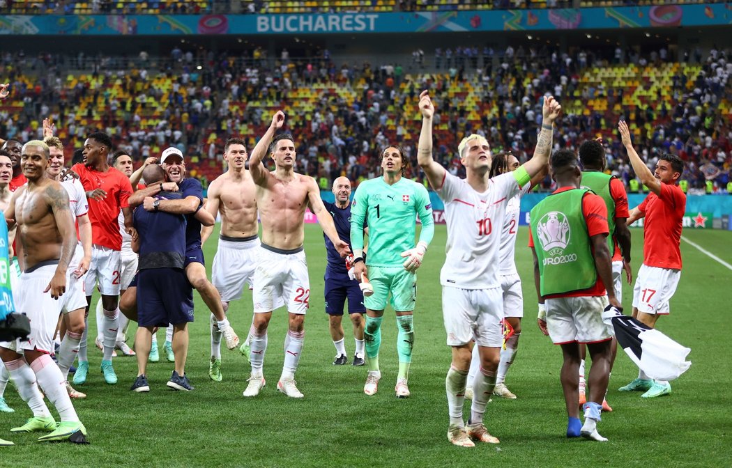 Švýcarská radost po postupu do čtvrtfinále EURO přes Francii