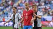 Adam Karabaec v zápase na EURO do 21 let proti Německu