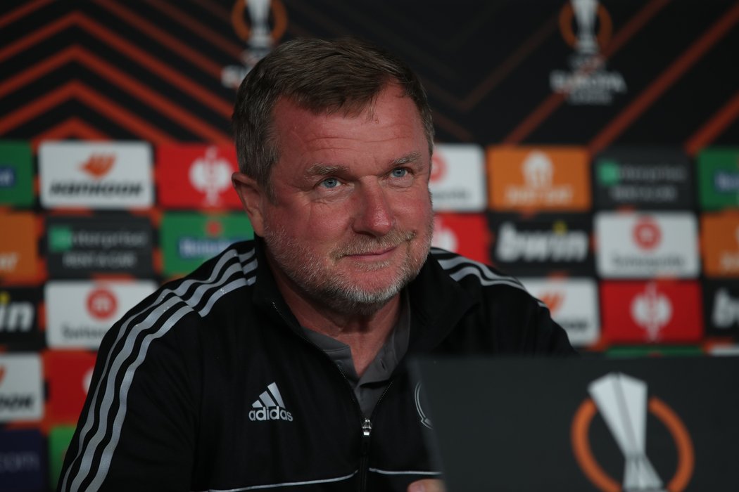 Trenér Sparty Pavel Vrba na tiskové konferenci před Evropskou ligou