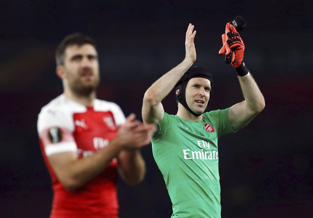 Za Arsenal odchytal čtvrteční utkání v Evropské lize Petr Čech