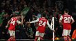 Arsenal slaví úvodní gól zápasu proti Sportingu