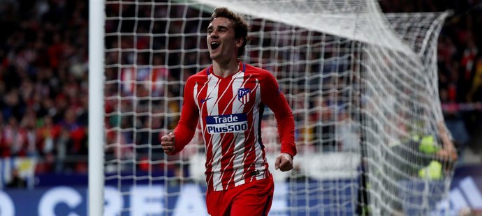 Antoine Griezmann oslavuje trefu proti Sportingu