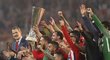 Hráči Atlétika Madrid slaví triumf v Evropské lize