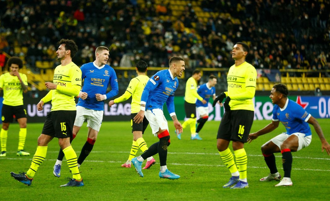 Fotbalisté Glasgow Rangers zvítězili v zápase Evropské ligy na hřišti Borussie Dortmund