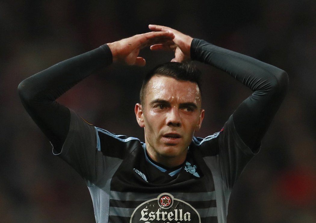 Iago Aspas z Celty Vigo po promarněné šanci