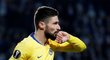 Olivier Giroud oslavuje svou trefu proti Malmö