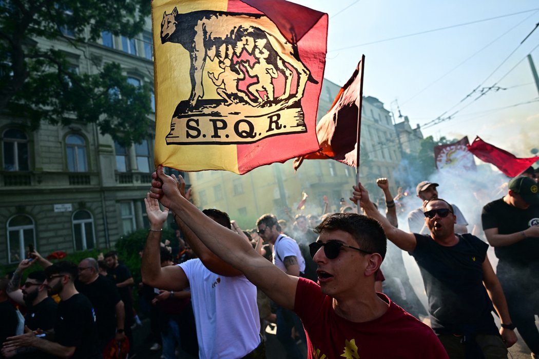 Fanoušci AS Řím v Budapešti