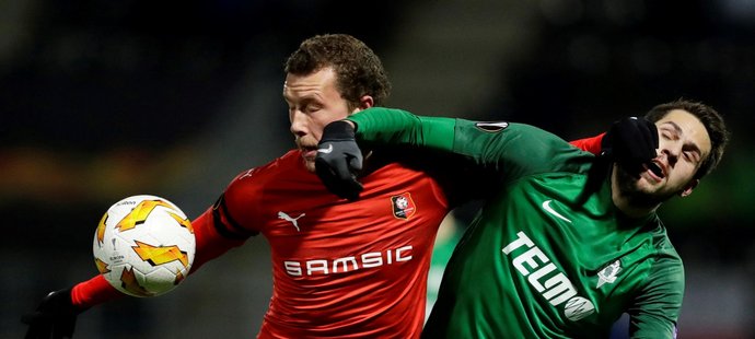 Jablonecký záložník Vojtěch Kubista měl proti Rennes řadu příležitostí, gól ale stejně jako celý tým nedokázal dát