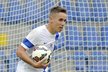 Záložník Liberce Josef Šural spěchá po vyrovnávacím gólu proti Astře
