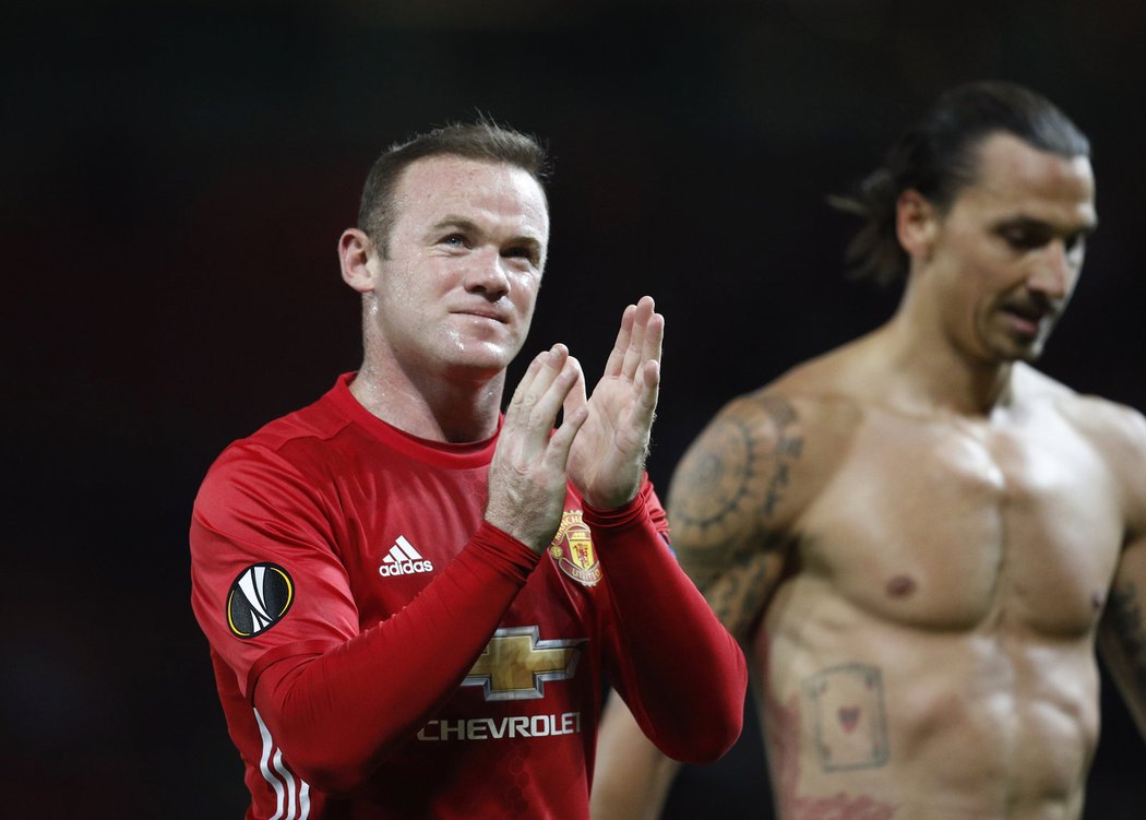 Útočná dvojka Manchesteru United, Wayne Rooney a Zlatan Ibrahimovic