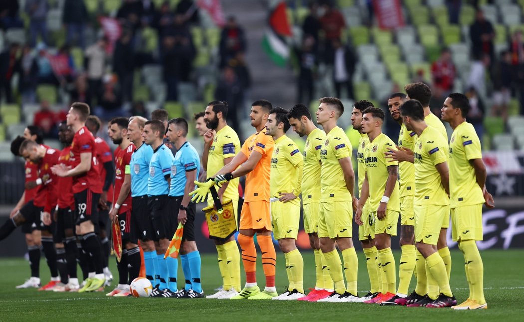 Fotbalisté Manchesteru United a Villarrealu před finále Evropské ligy