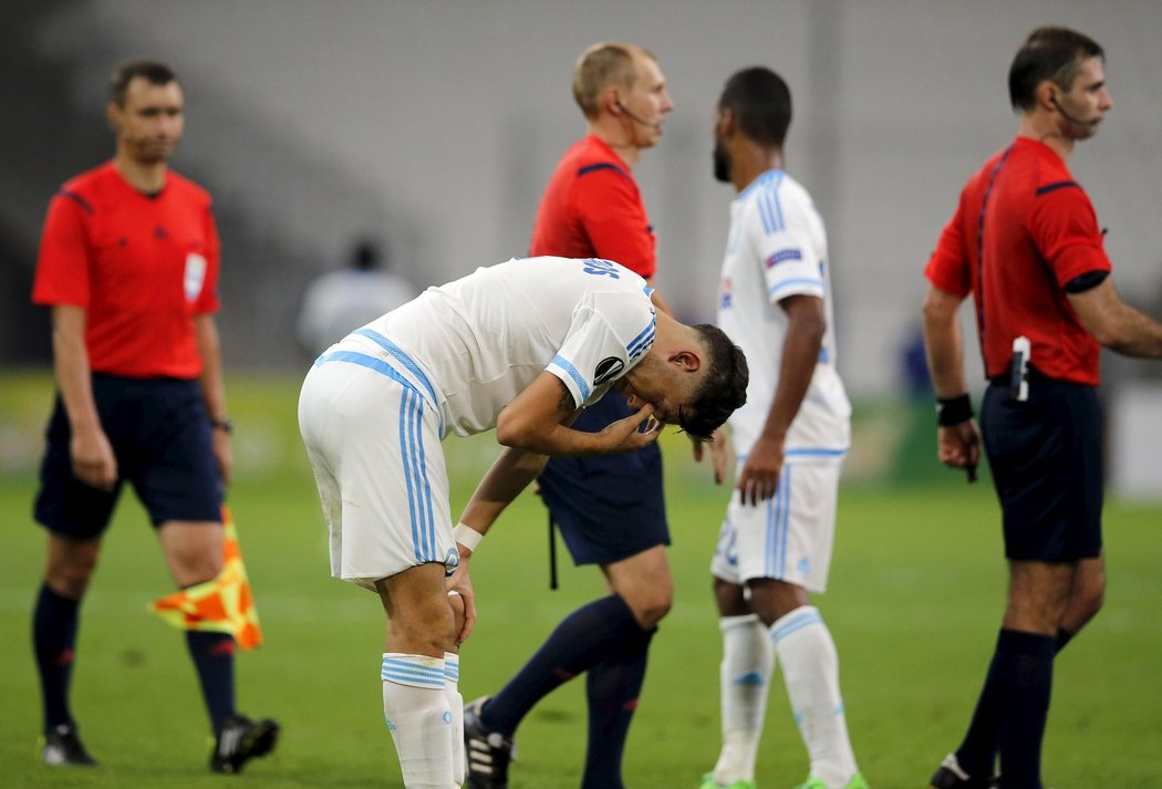 Zklamaný Lucas Ocampos po utkání s Libercem.