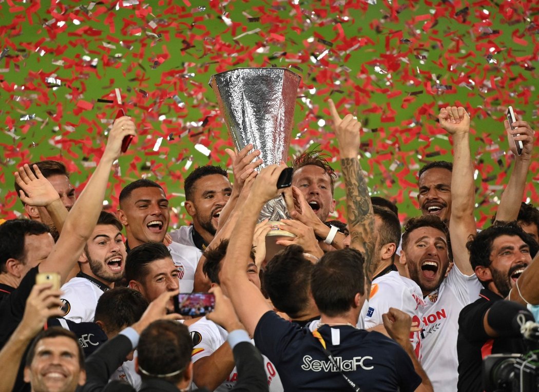 Oslavy Sevilly po šestém triumfu v Evropské lize