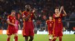 Fotbalisté AS Řím děkují fanouškům po úspěchu nad Slavií (2:0)