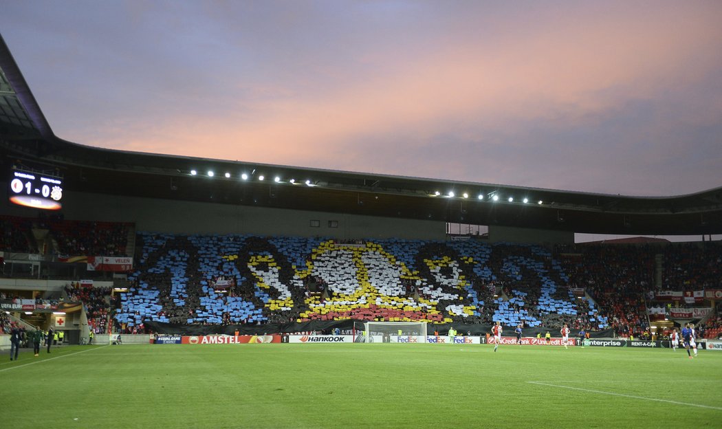 Fanoušci Slavie si připravili povedené choreo