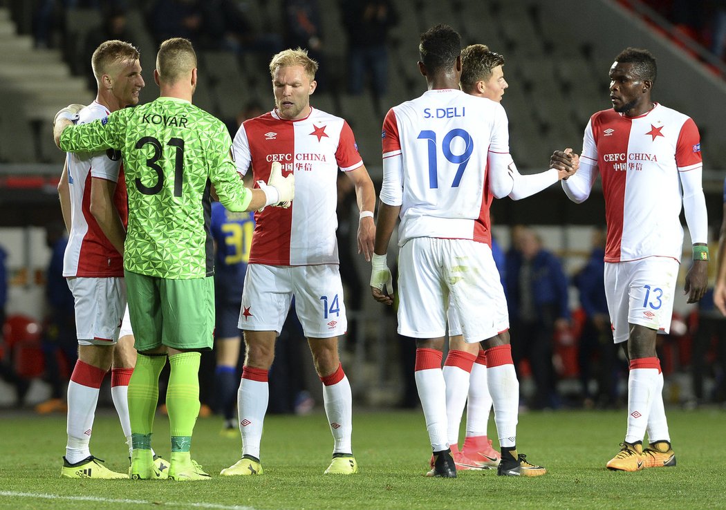 Hráči Slavie se mohli radovat z vítězství nad Maccabi Tel Aviv