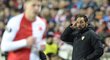 Kouč Sevilly Pablo Machín při odvetném zápase na půdě Slavie