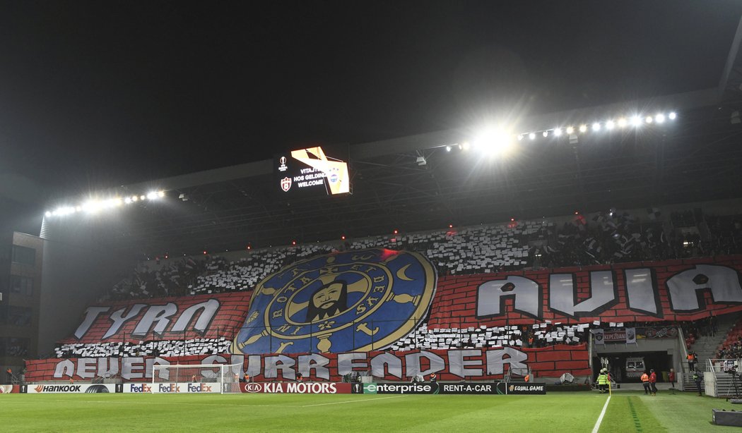 Velkolepé choreo trnavských fanoušků v zápase proti Fenerbahce