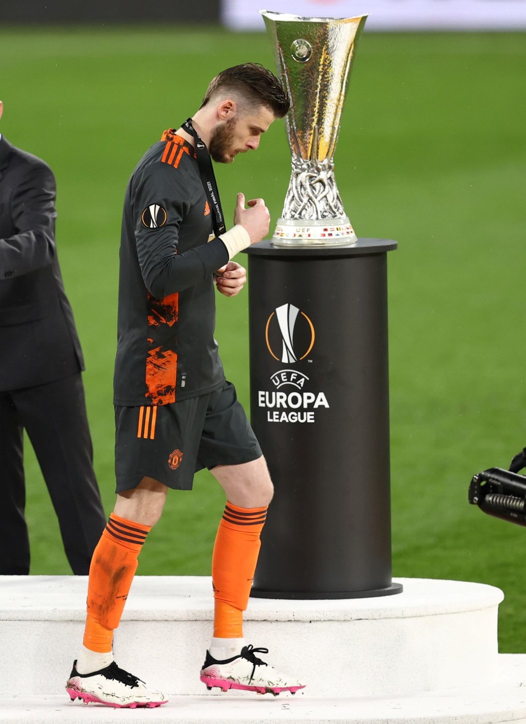 Zklamaný brankář David de Gea po prohraném finále Evropské ligy