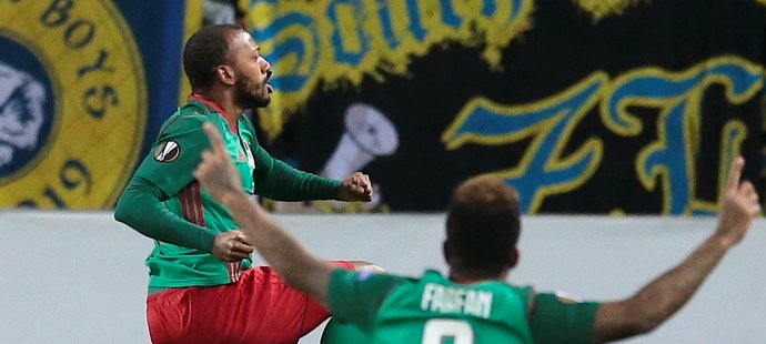 Bruno Fernandes slaví jednu ze tří tref do sítě Zlína