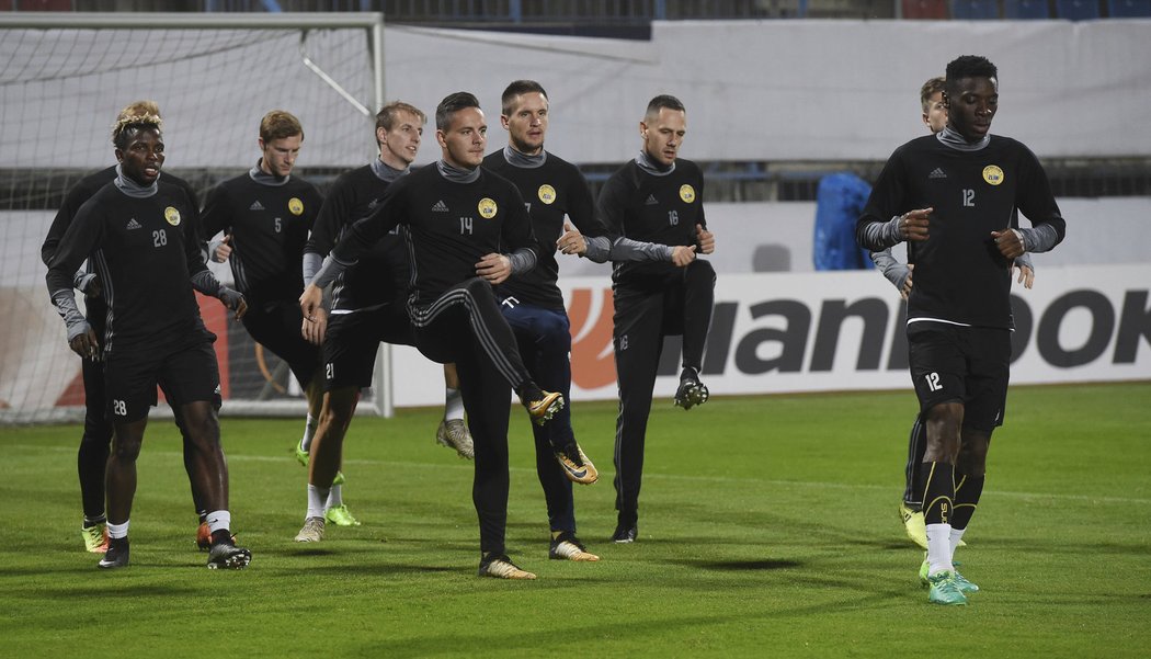 Fotbalisté Zlína trénují před zápasem s Kodaní