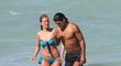 Kolumbijský snajpr Atlétika Madrid Falcao na dovolené s přítelkyní na Miami Beach