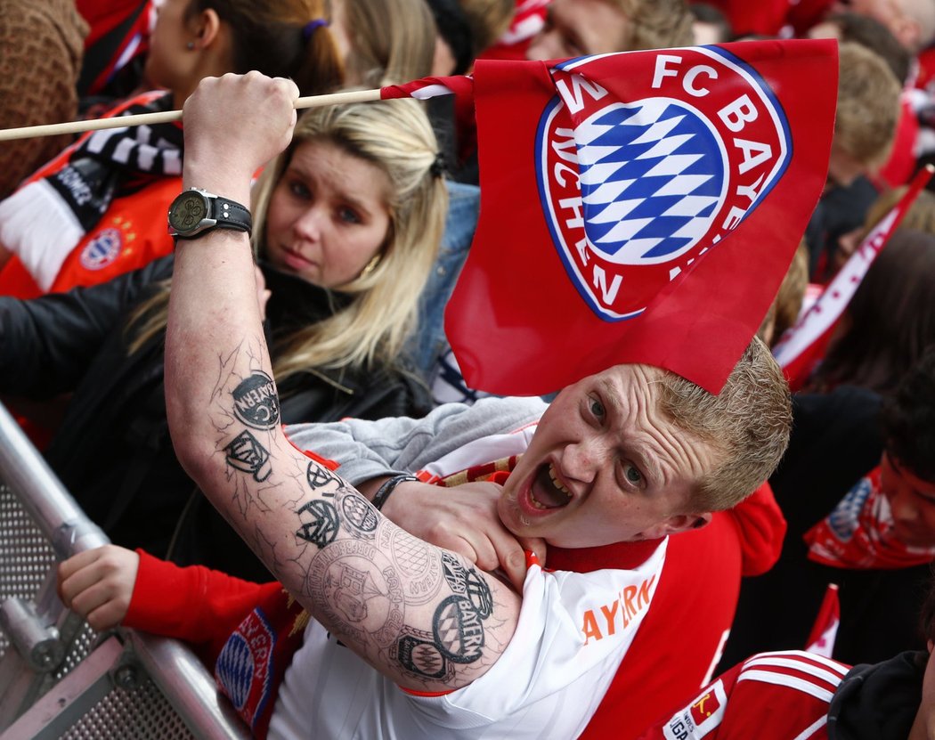 Fanoušci Bayernu před finále Ligy mistrů s Borussií Dortmund