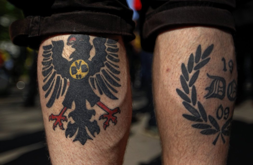 Tetování jednoho z příznivců Borussie Dortmund