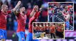 Čeští fotbalisté slavili po výhře nad Kosovem postup na EURO, masér Eduard Poustka připravil v šatně vítězný pokřik
