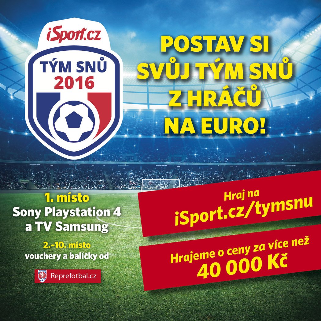 Sestavte si TÝM SNŮ pro EURO 2016 a hrajte o super ceny