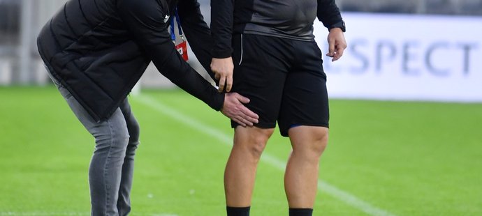 Adolf Šádek s Pavlem Horváthem během tréninku Plzně