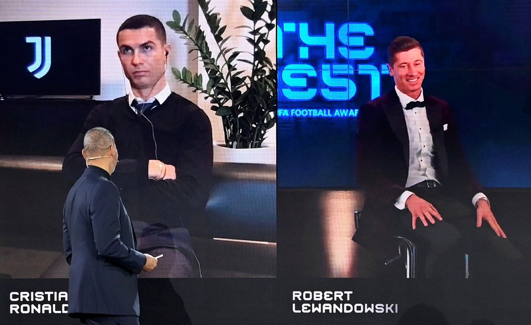 Robert Lewandowski a Cristiano Ronaldo na &#34;dálkovém&#34; předávání cen The Best