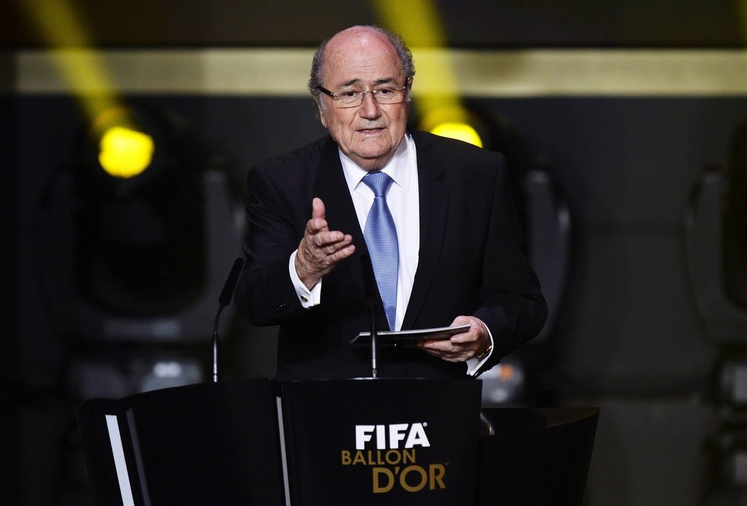 Prezident FIFA Sepp Blatter během slavnostního vyhlášení Zlatého míče pro rok 2013