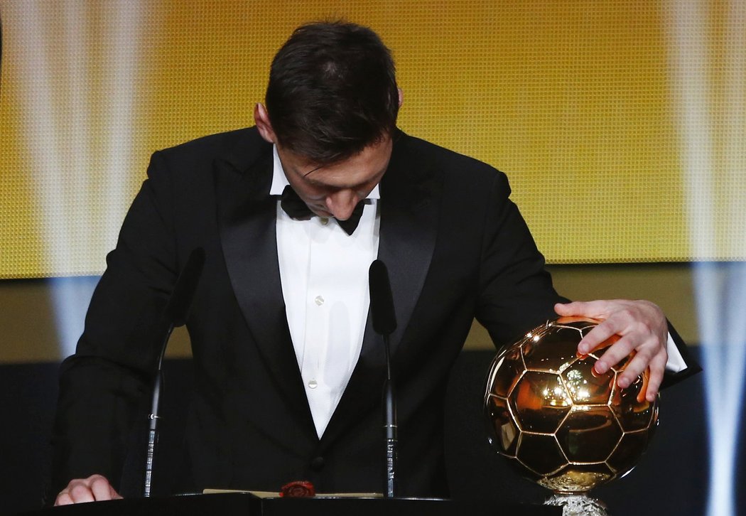 Lionel Messi krátce poté, co získal svůj pátý Zlatý míč