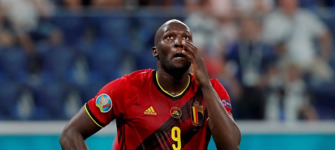 Romelu Lukaku z Belgie během utkání v Finskem na EURO