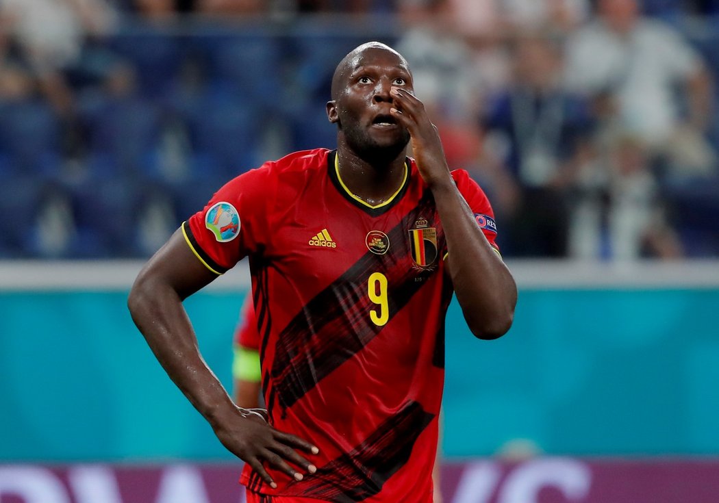 Romelu Lukaku z Belgie během utkání v Finskem na EURO