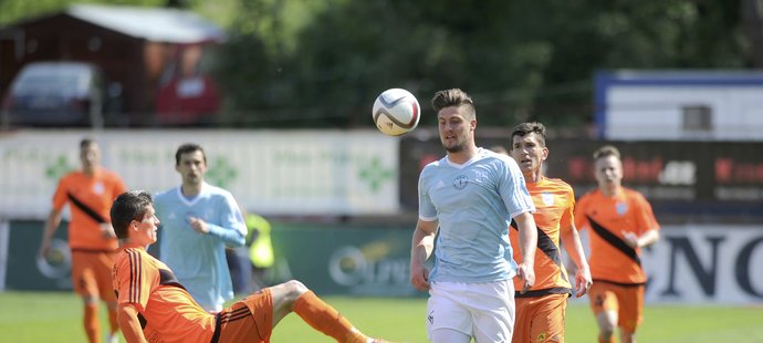 Fotbalisté Frýdku-Místku vyhráli ve druhé lize nad Vyšehradem 1:0 gólem Stratila.
