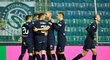 Fotbalisté Slovácka se radují z vyrovnání, o které se postaral Marek Havlík