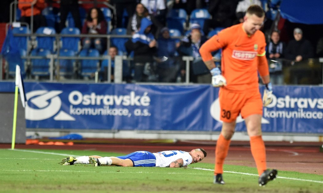 Baník hrozil i v deseti lidech, šance si Ostravští vytvářeli především ze standardních situací