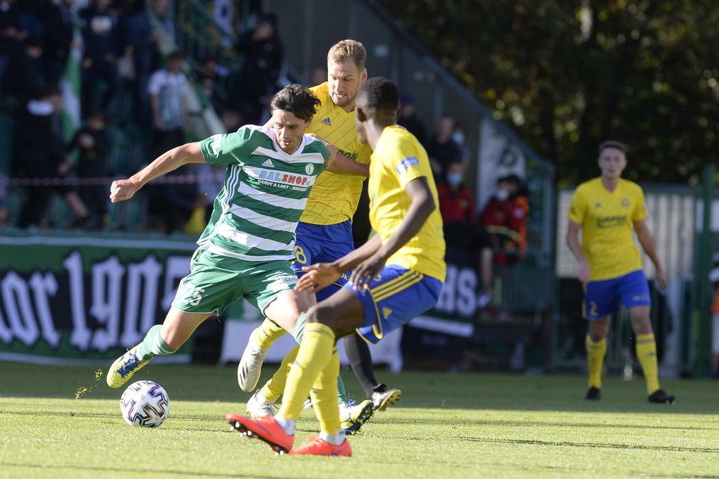 Kamil Vacek a Tomáš Poznar v zápase Bohemians se Zlínem