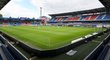 Prázdný stadion Viktorie Plzeň při utkání s Mladou Boleslaví