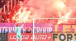 Brankář Sparty Matěj Kovář se raduje po vlastním gólu Aihama Ousoua